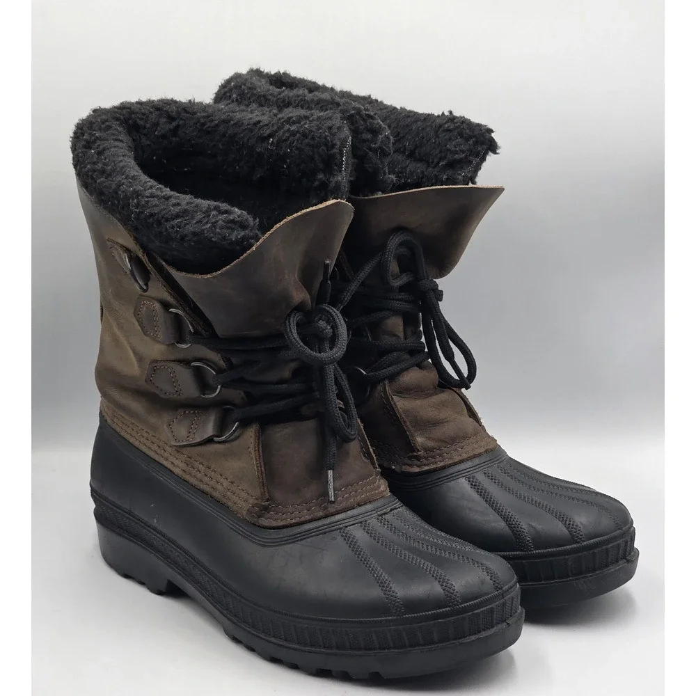 Sorel Caribou Snow Boots Men's 8/41 Winter Duck Waterproof Brown Insulated Warm